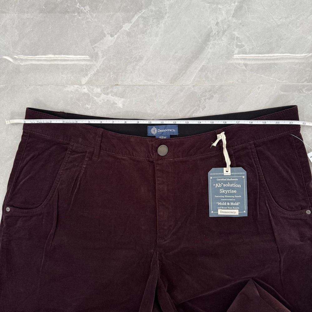 Women’s Democracy "Ab"solution Skyrise Wide Leg Corduroy Pants Tulip Hem 22W - Picture 14 of 16